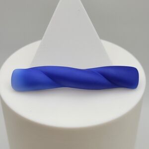 Vintage Czechoslovakian Twisted Glass Bar Brooch Pin Ombre Blue